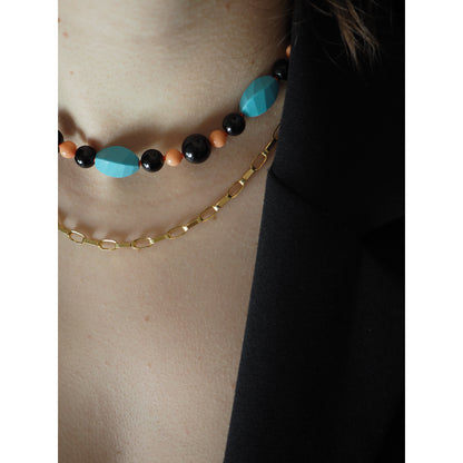 Collana Nodini onice turchese