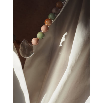 Collana Nodini Kunzite Perla
