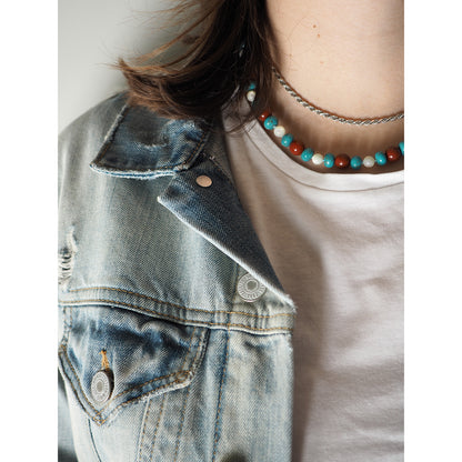 Collana Nodini diaspro turchese