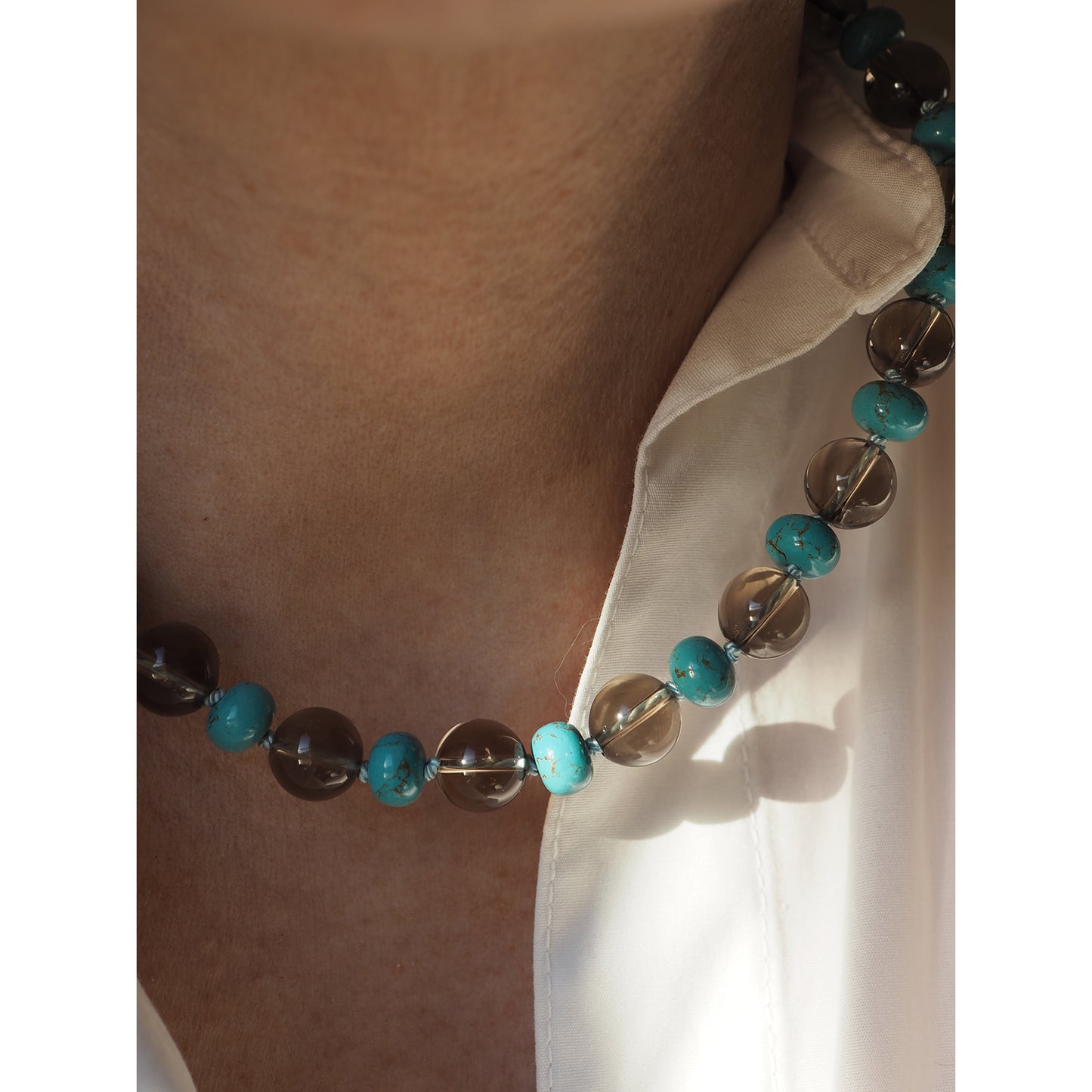 Collana Nodini Fumè turchese