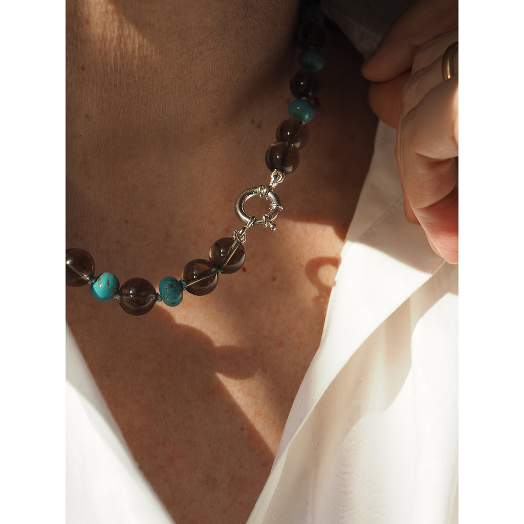 Collana Nodini Fumè turchese