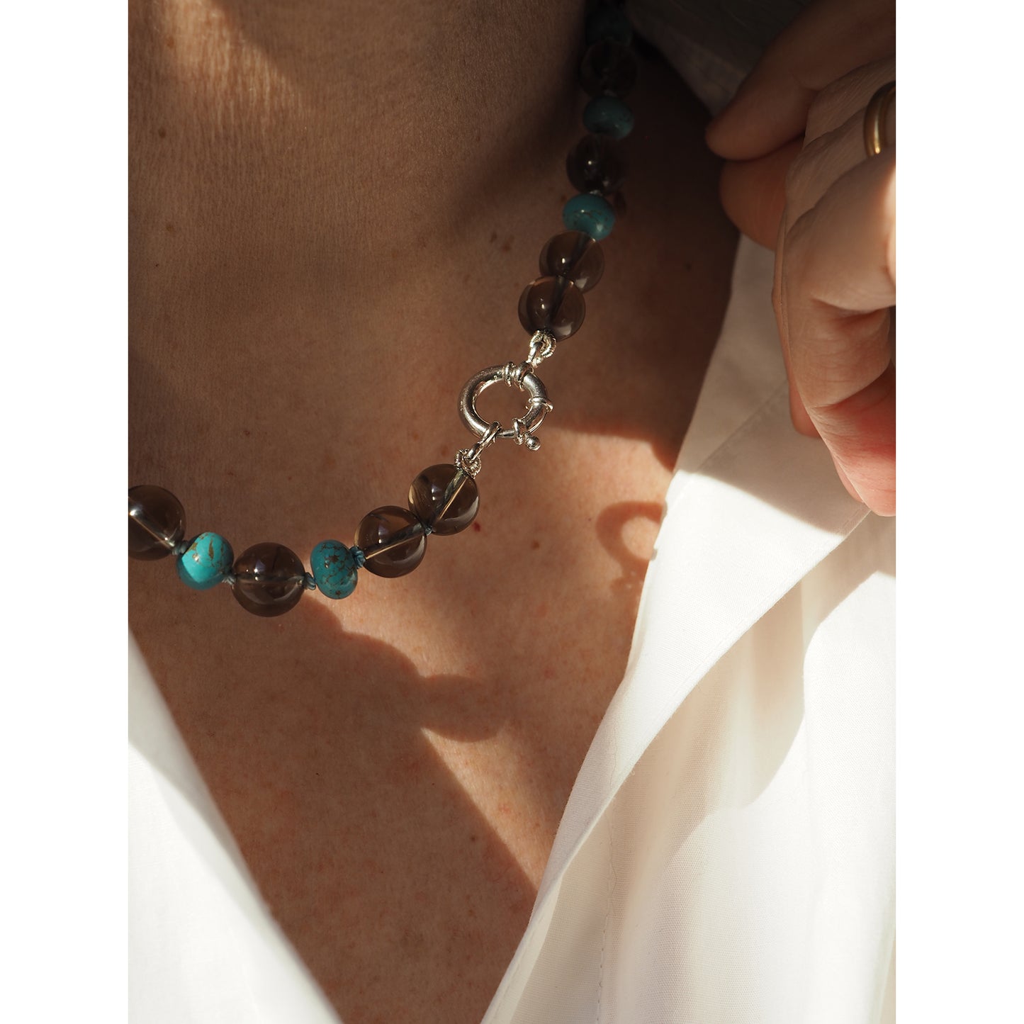 Collana Nodini Fumè turchese