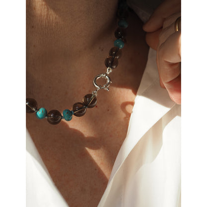 Collana Nodini Fumè turchese