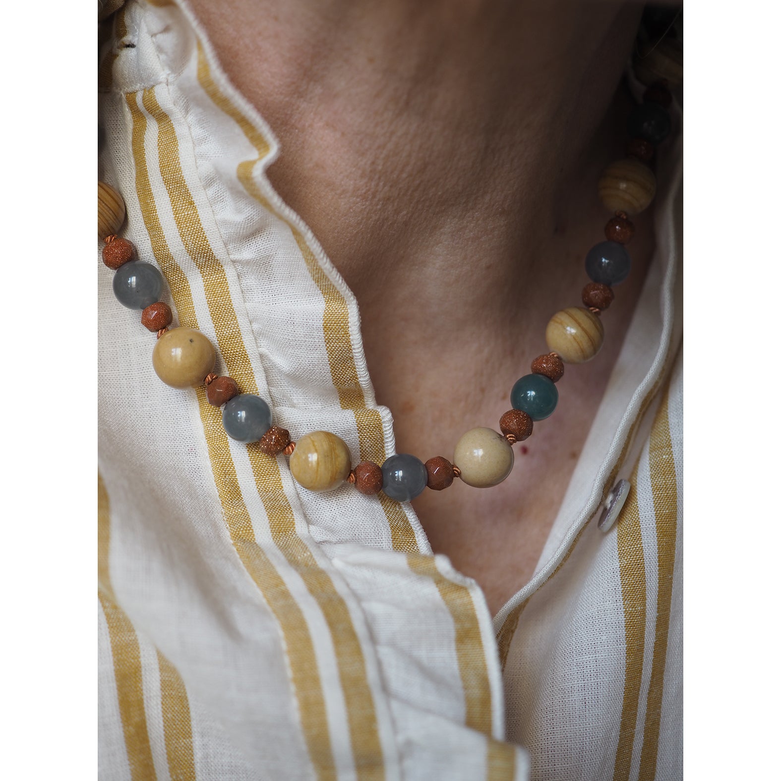 Collana Nodini Diaspro Avventurina