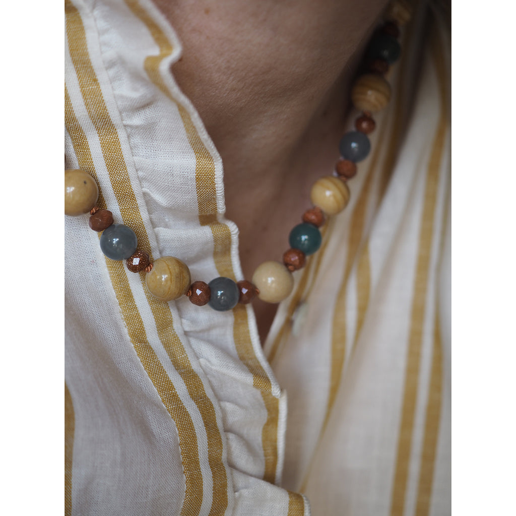 Collana Nodini Diaspro Avventurina