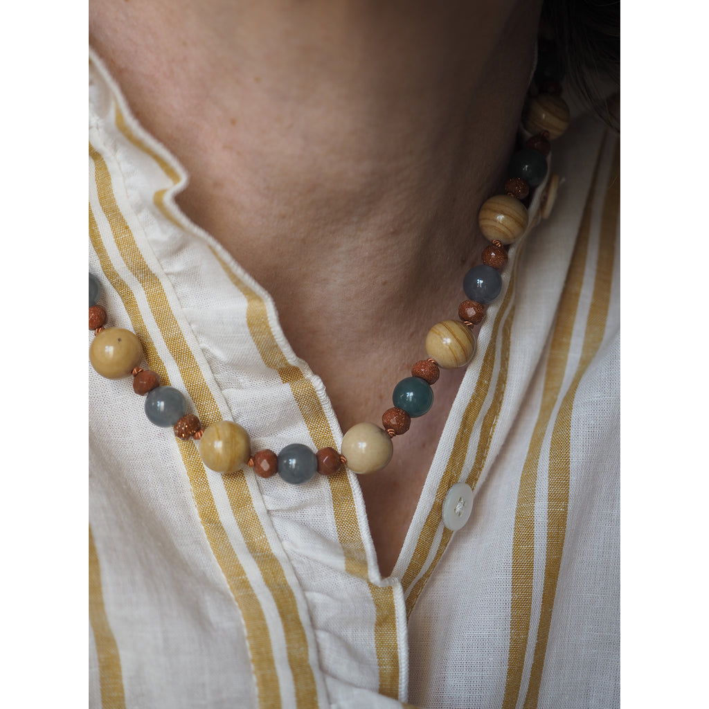 Collana Nodini Diaspro Avventurina