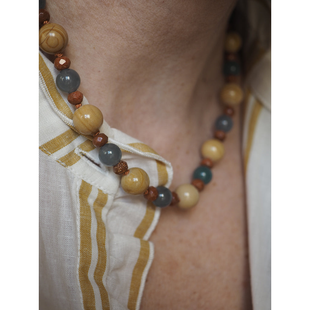 Collana Nodini Diaspro Avventurina