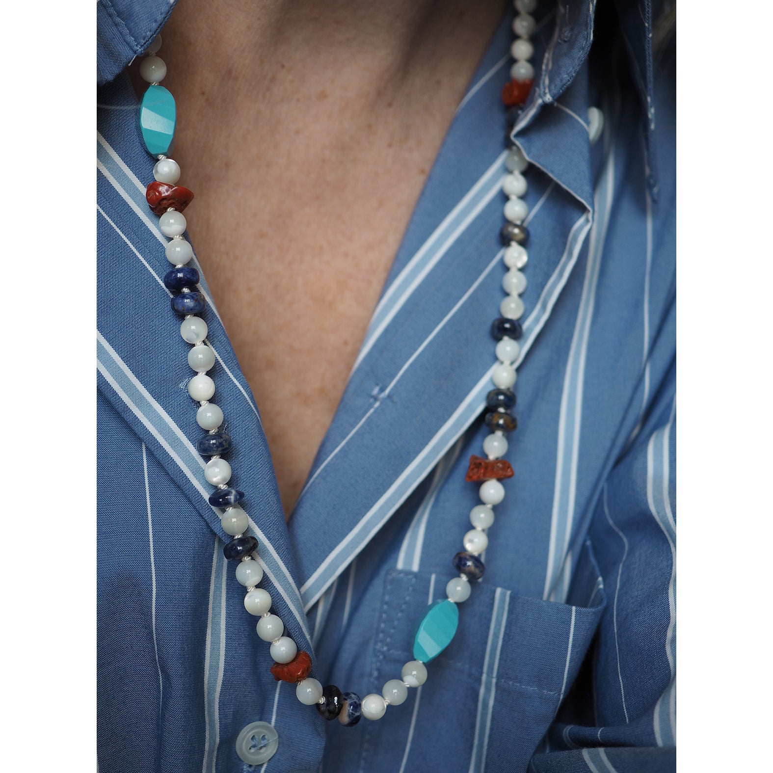 Collana Nodini Madreperla