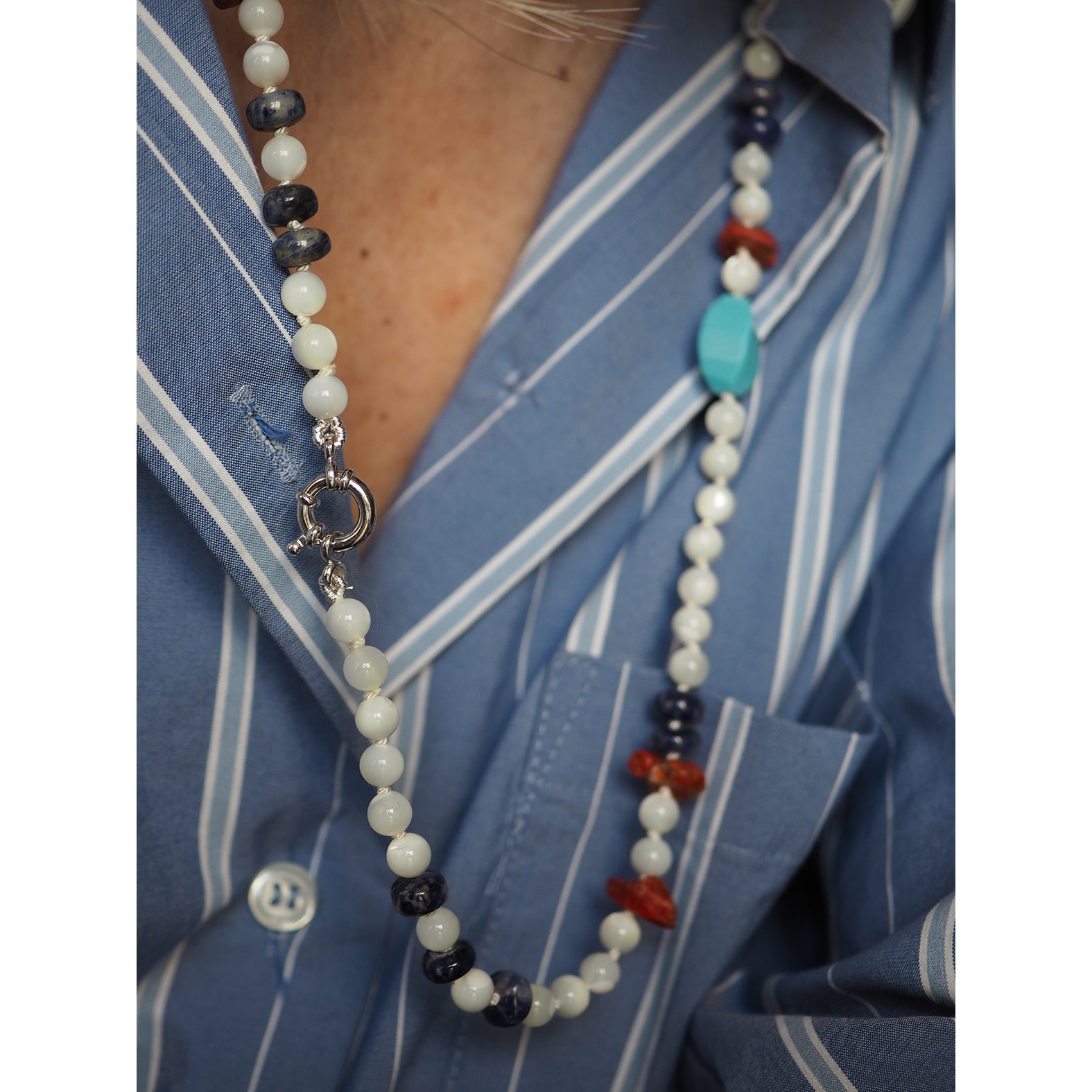Collana Nodini Madreperla
