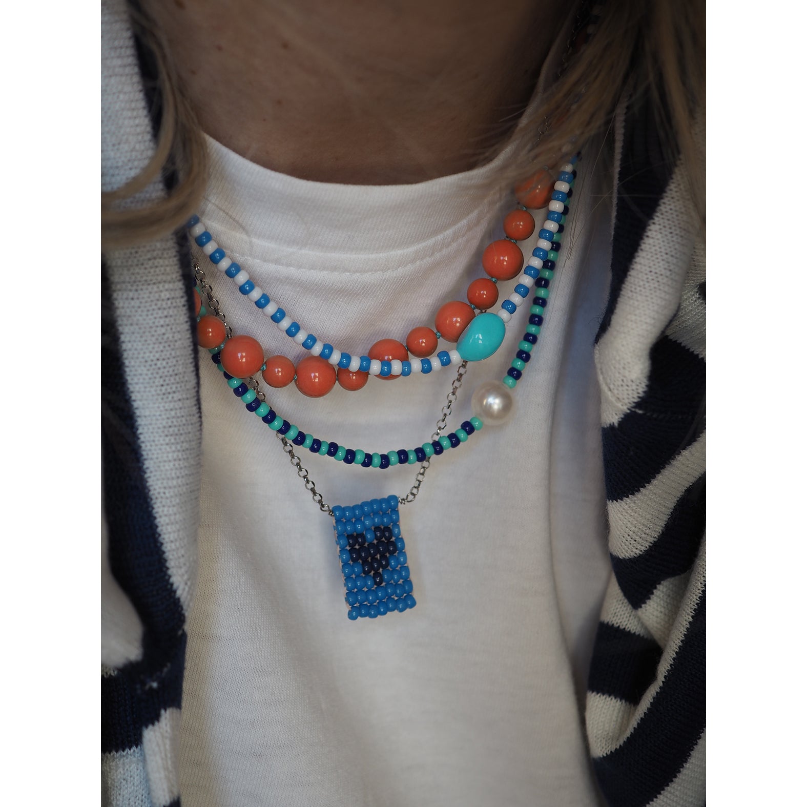 Collana PoP Righette Perla