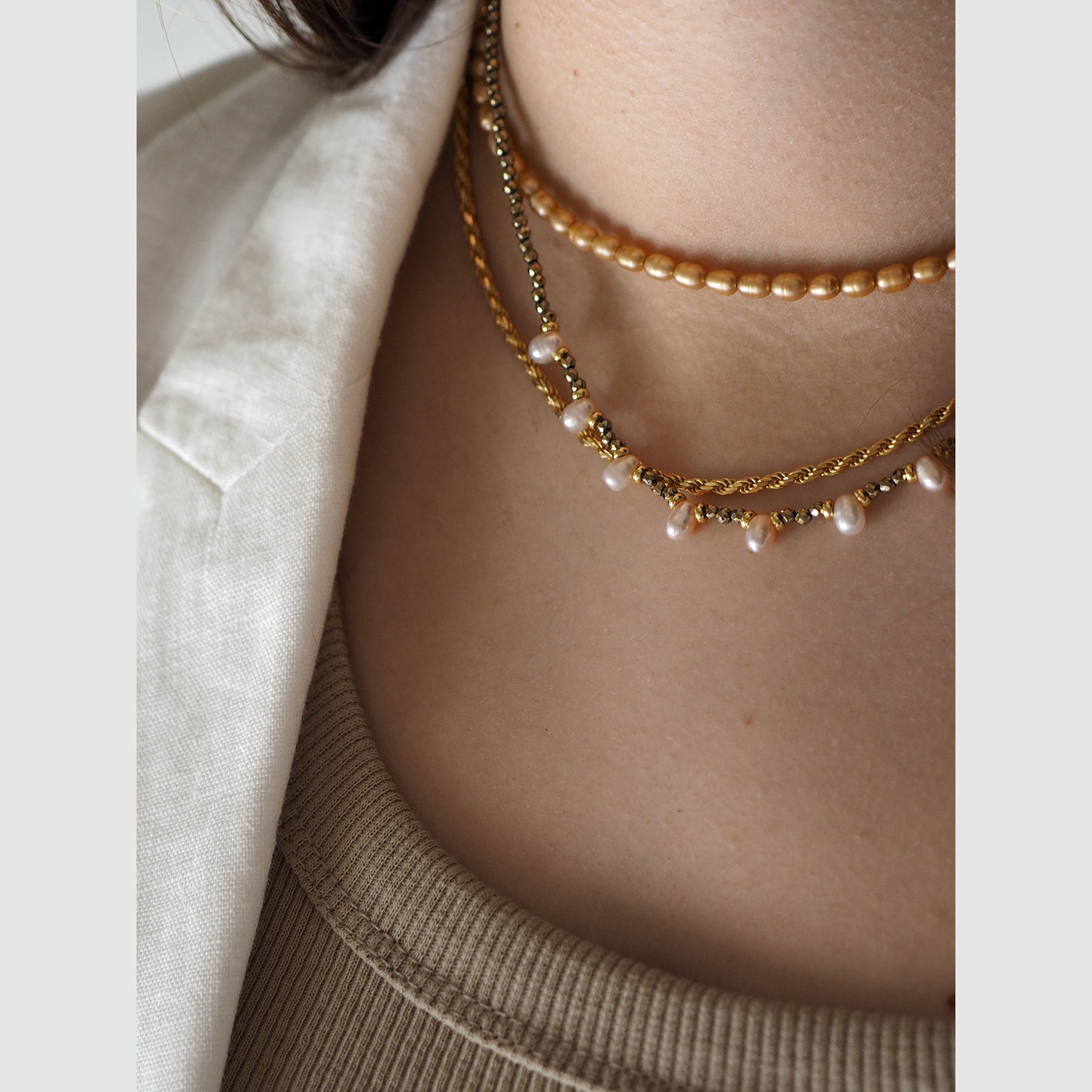 Collana Goccioline Perla Bianca