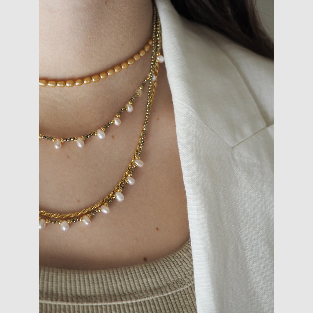 Collana Goccioline Perla Bianca