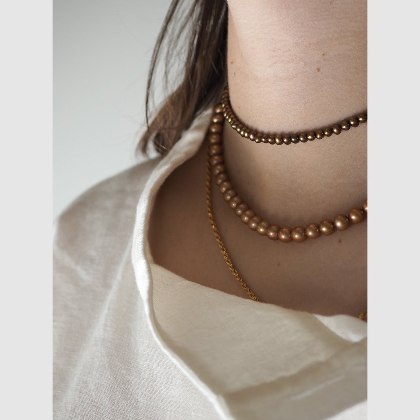 Collana Perla Bronzo