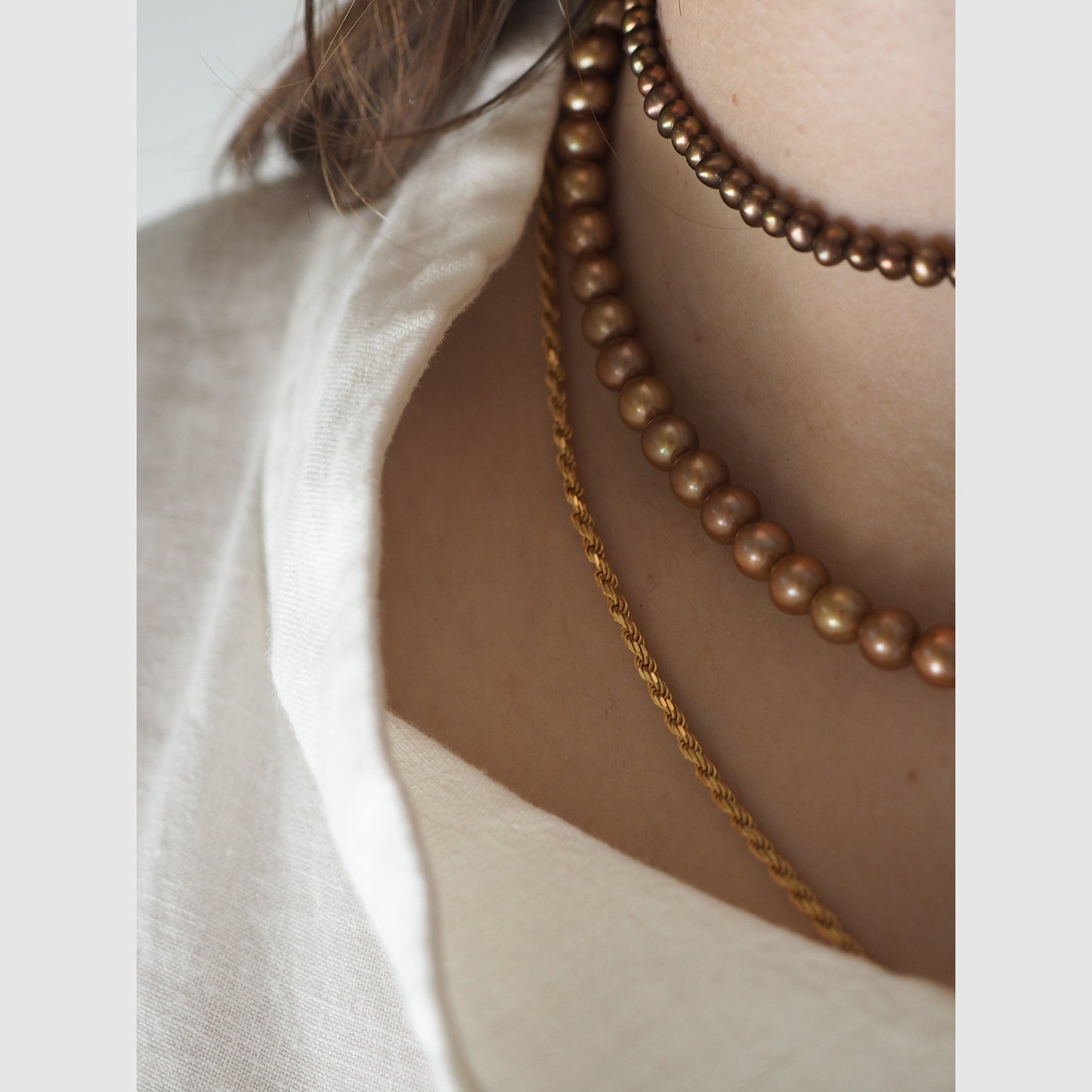 Collana Perla Bronzo