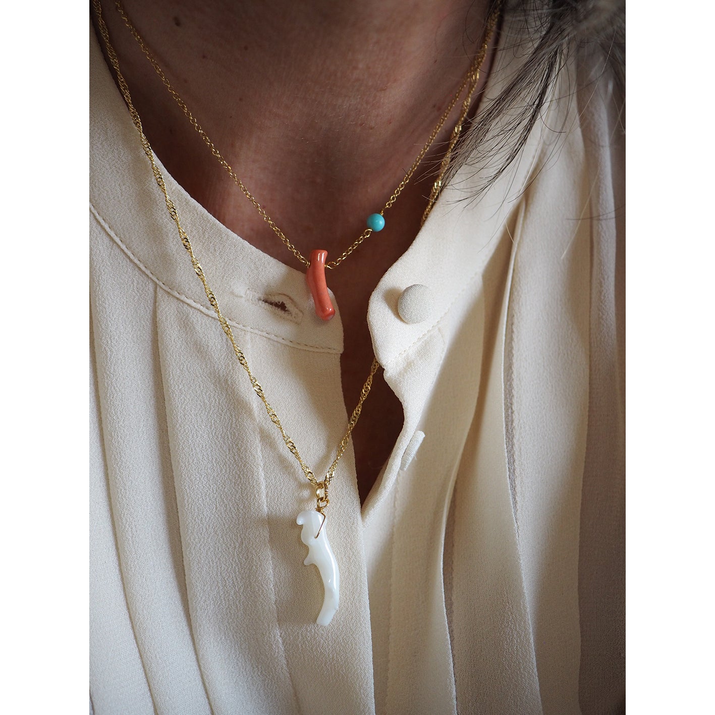 Collana Ondina corallo bianco