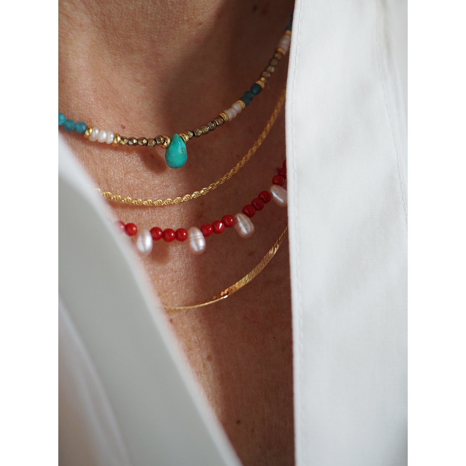 Chocker Monogocciolina turchese