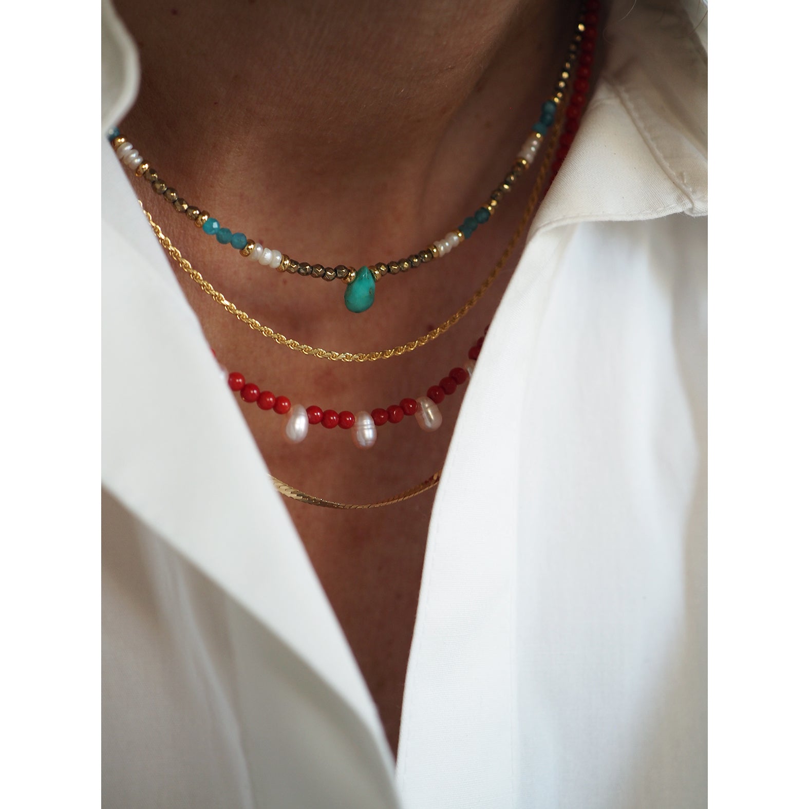 Chocker Monogocciolina turchese