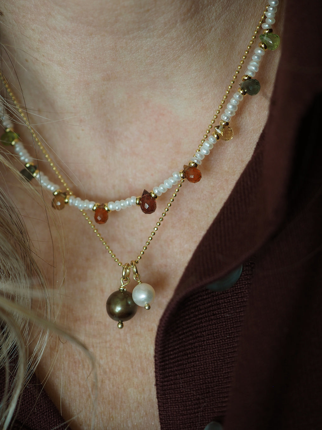 Collana Goccioline Perle Autunno