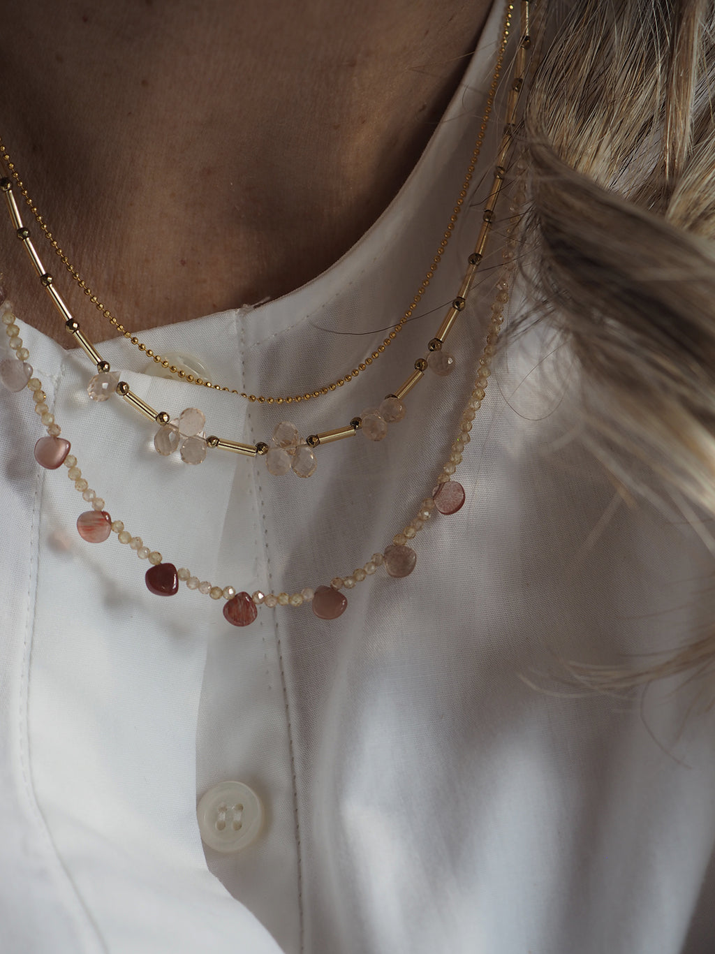 Collana Goccioline Bagliore d'Ambra