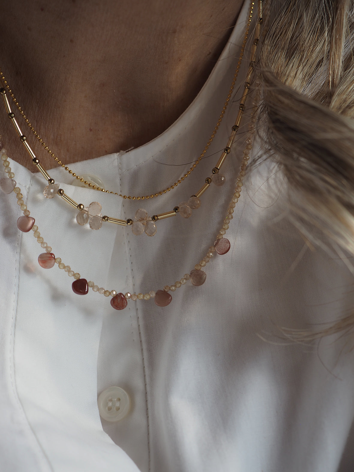 Collana Goccioline Bagliore d'Ambra