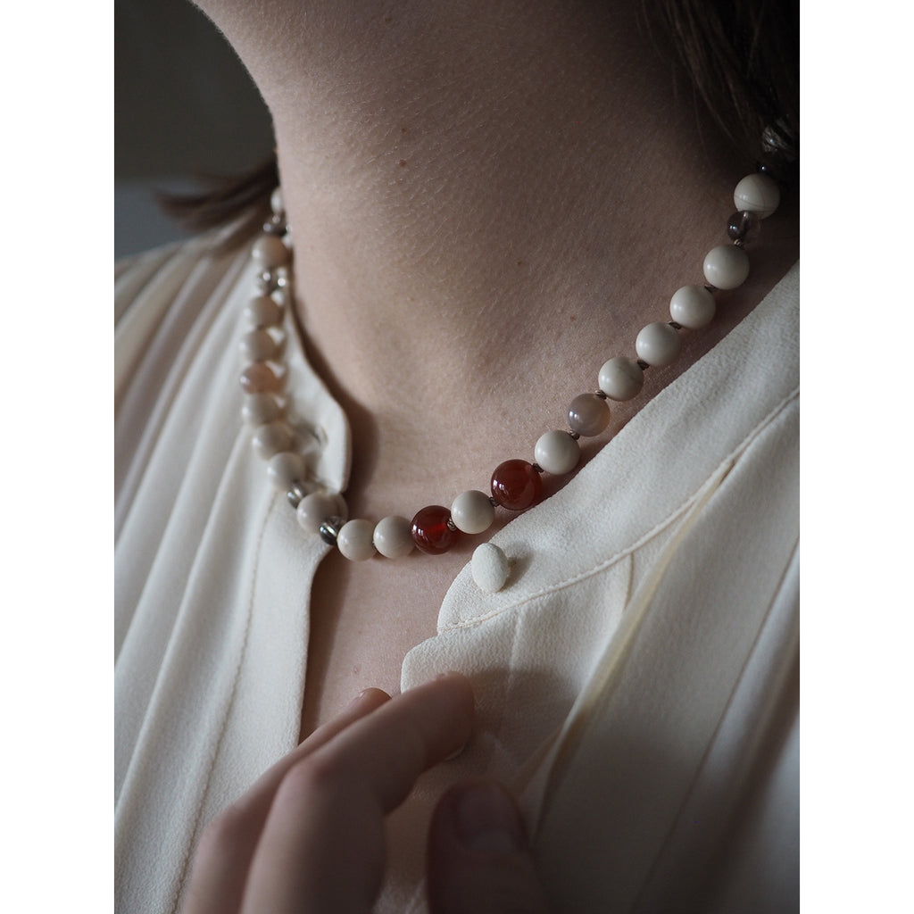 Collana Nodini Diaspro fossile