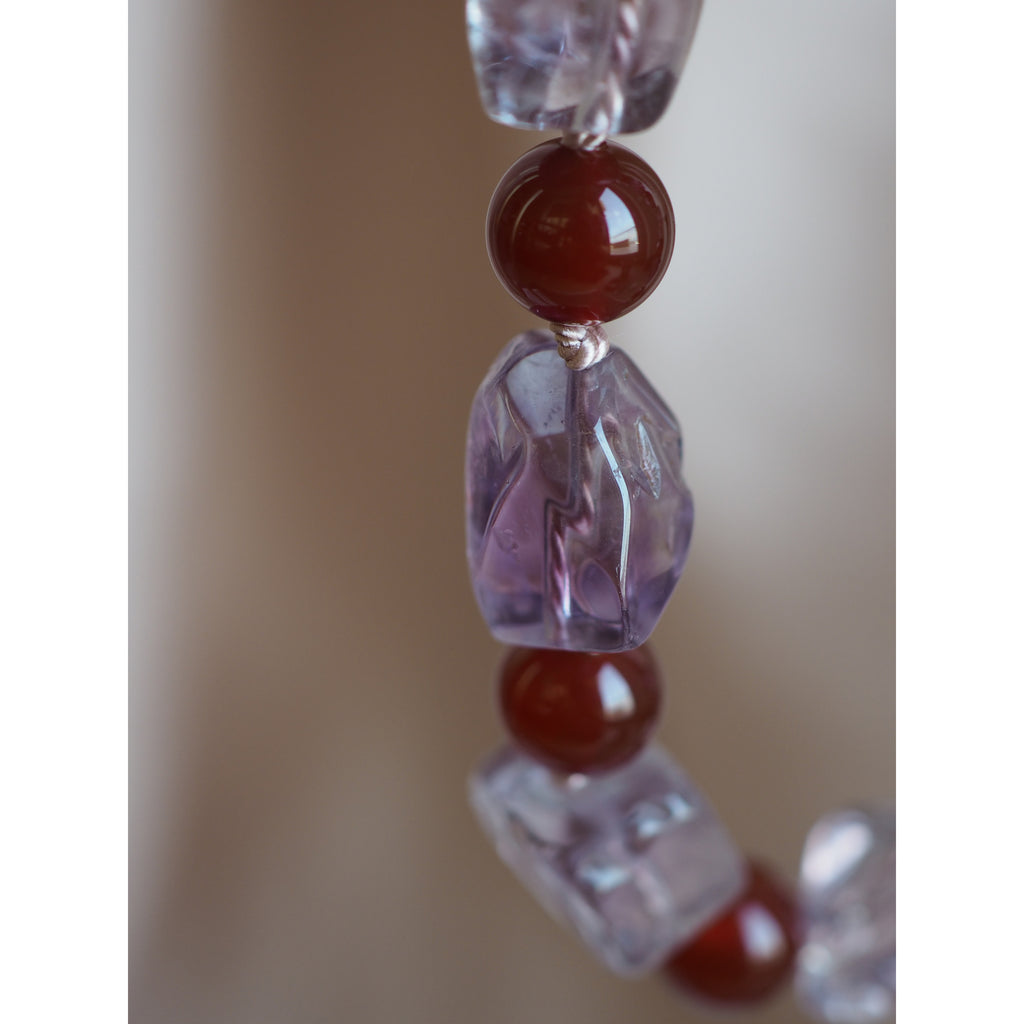 Collana Nodini Sassi Ametista
