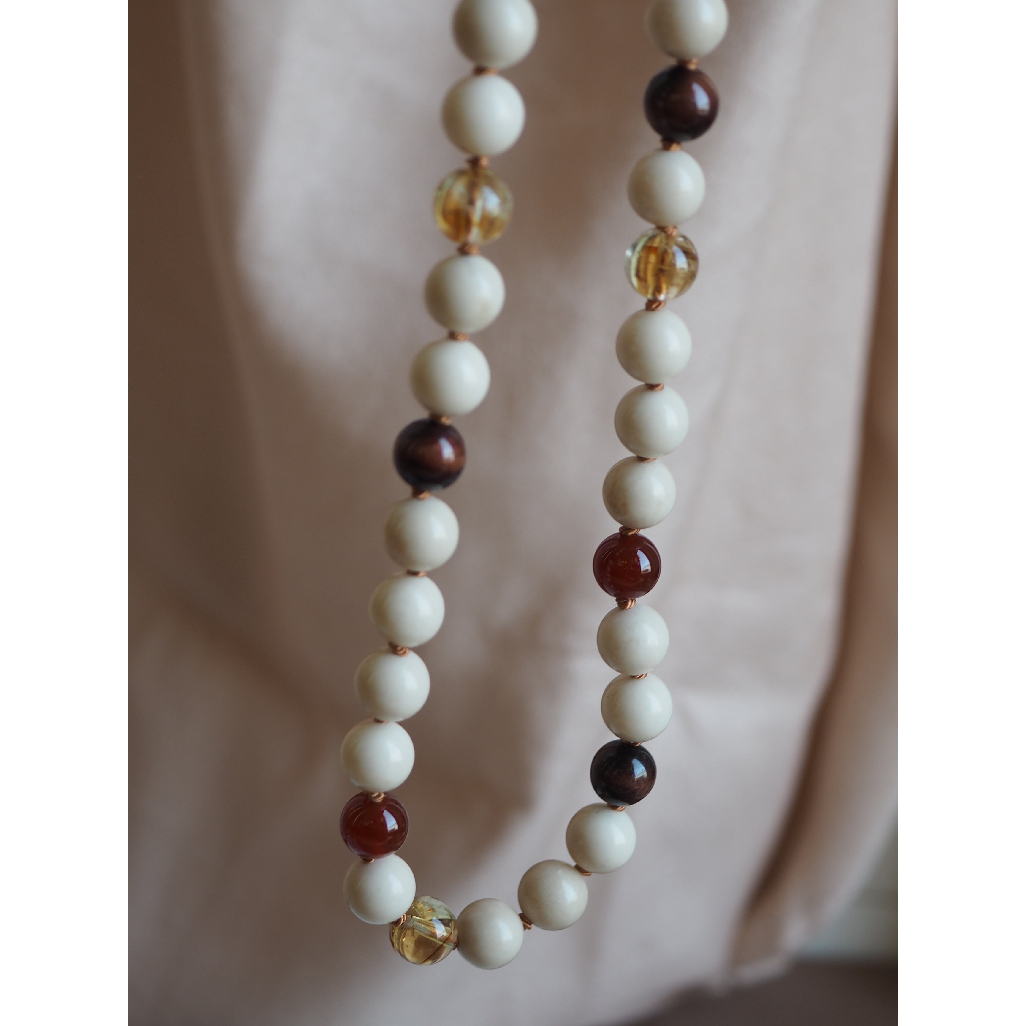 Collana Nodini Diaspro Corniola