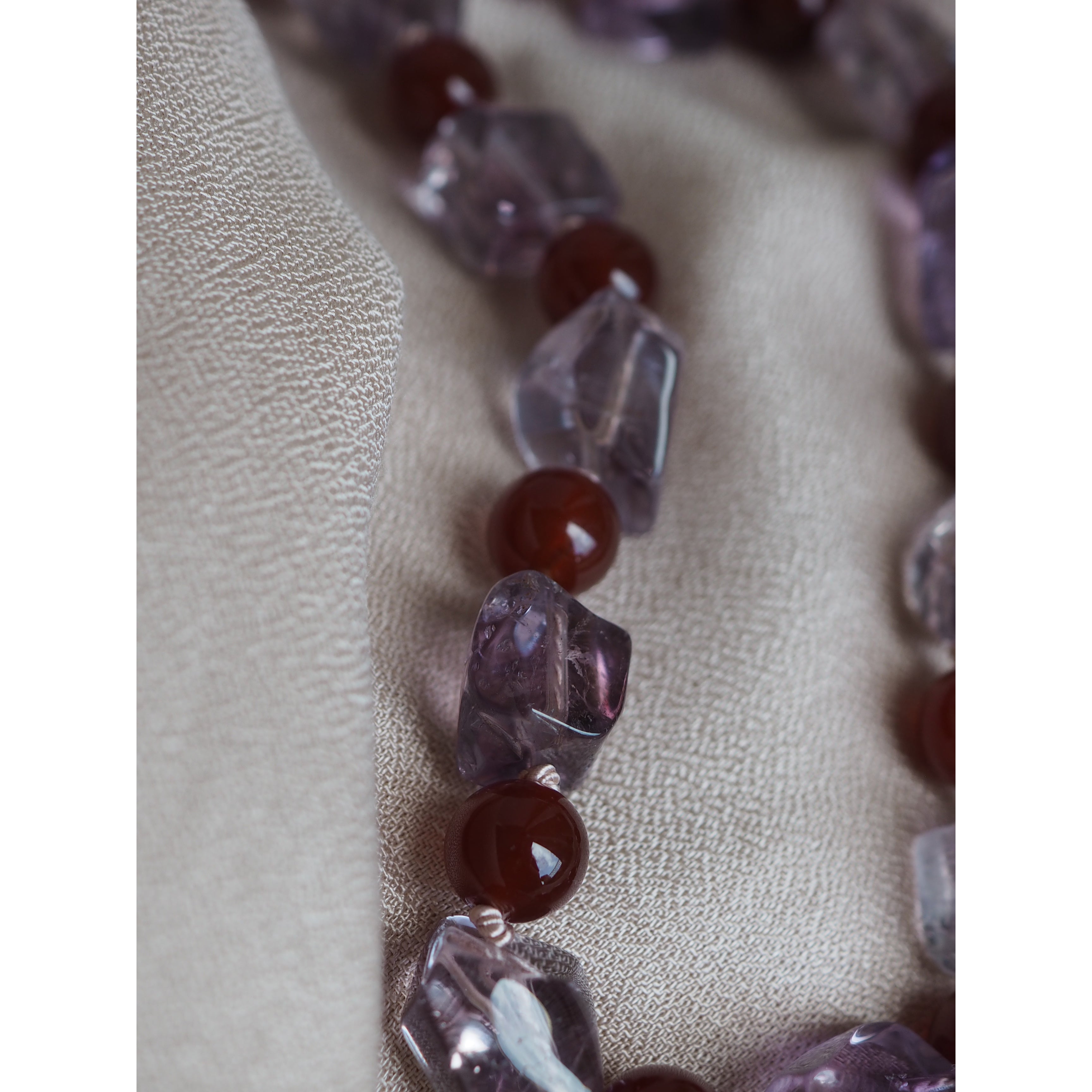 Collana Nodini Sassi Ametista