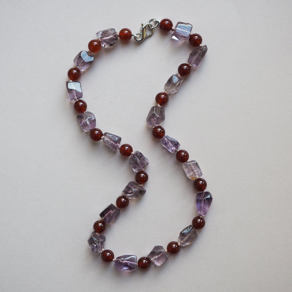 Collana Nodini Sassi Ametista