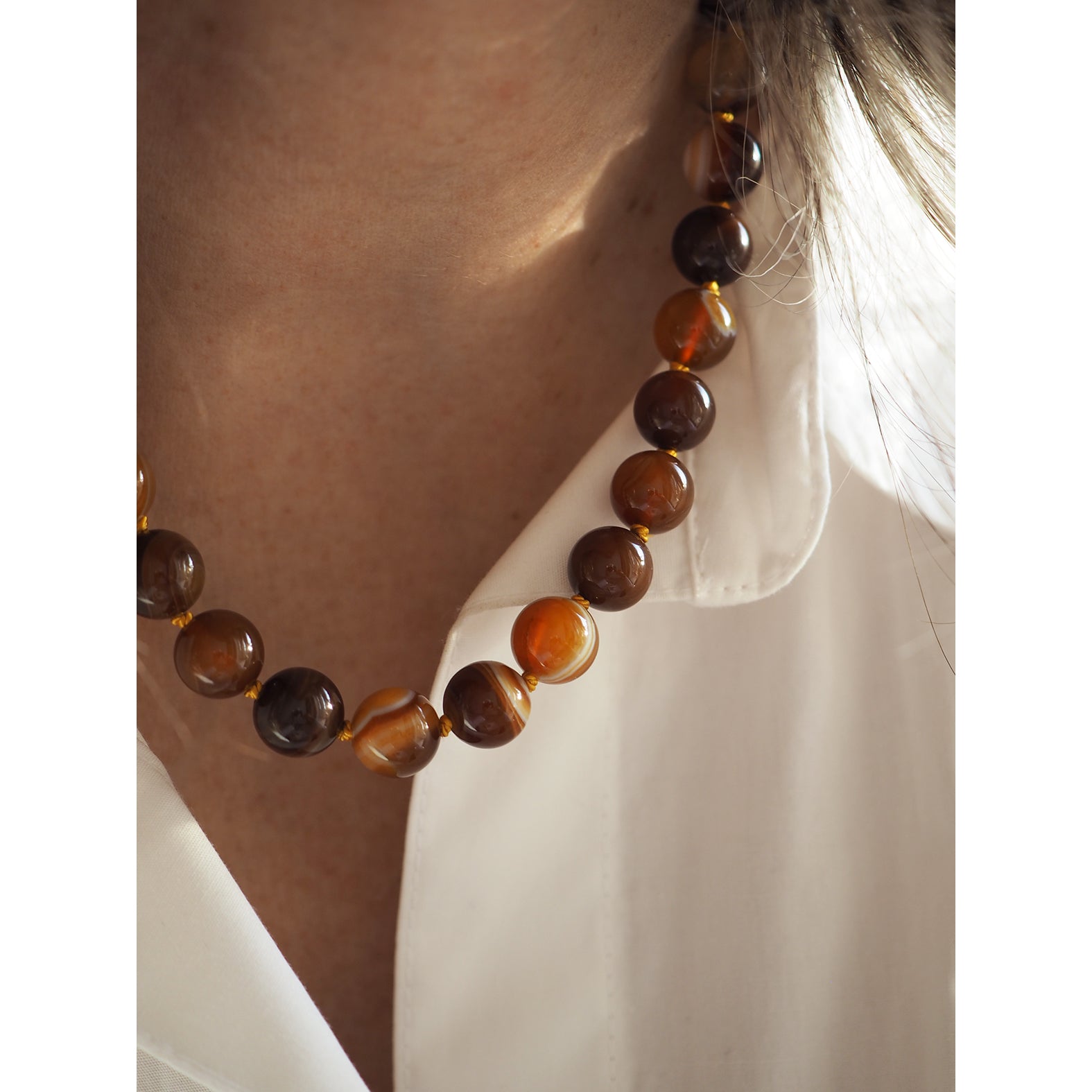 Collana Nodini Agata striata