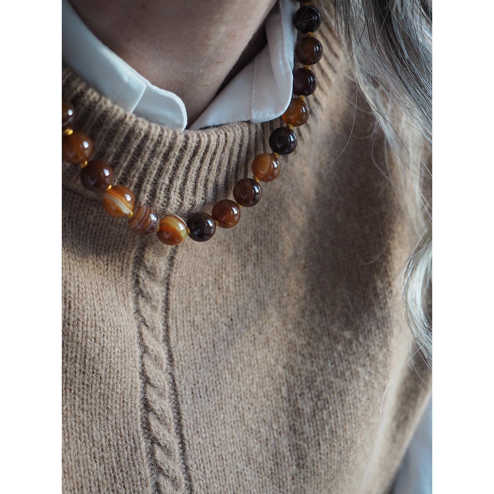 Collana Nodini Agata striata