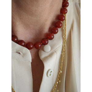 Collana Nodini Corniola