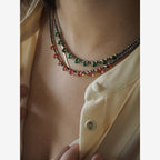 Collana Goccioline Ematite Smeraldo