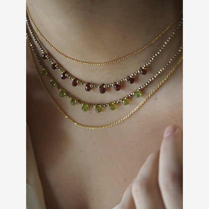 Collana Goccioline Ematite Peridoto