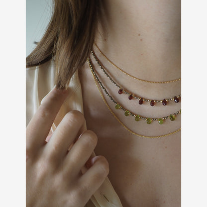 Collana Goccioline Ematite Peridoto