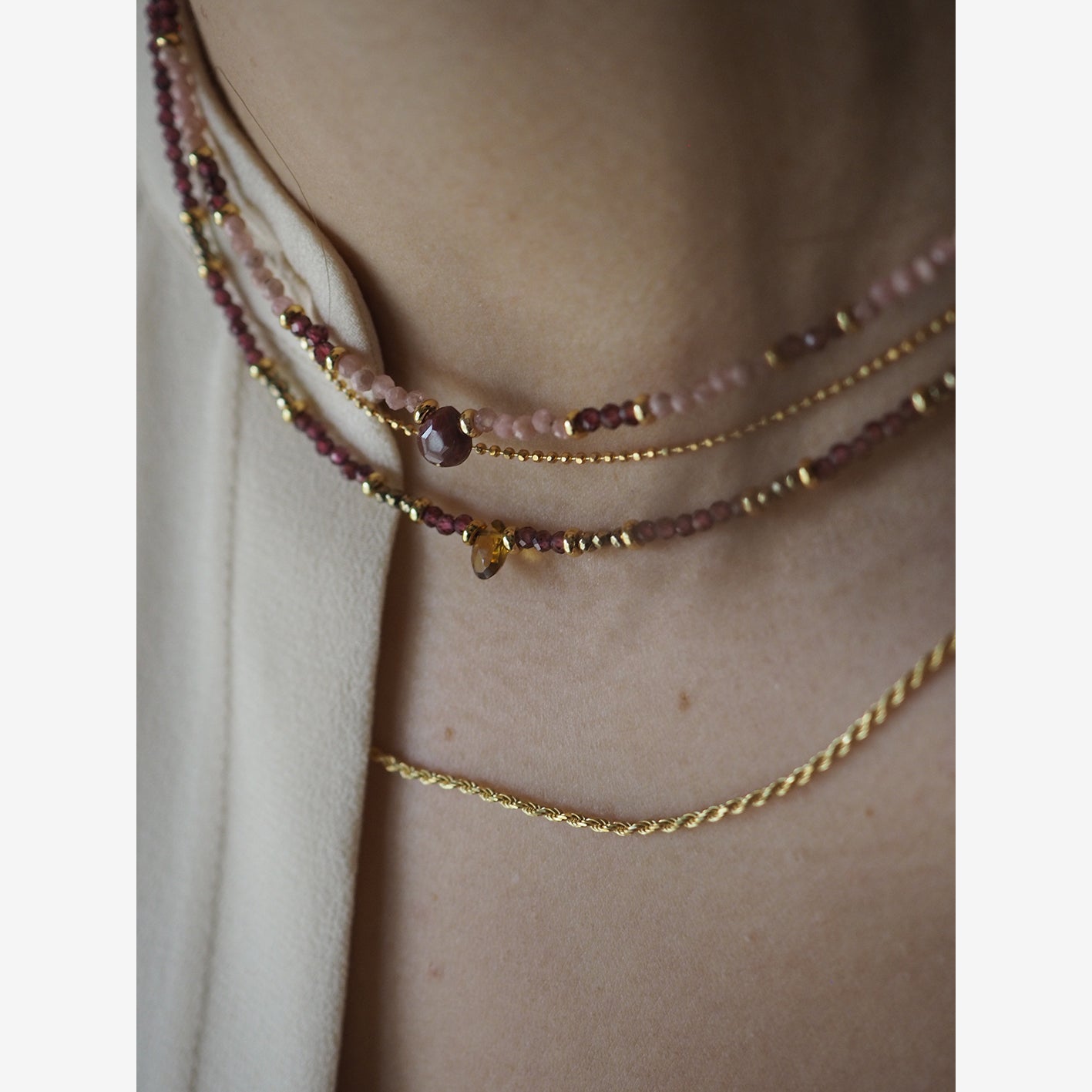 Collana Monogocciolina Granato