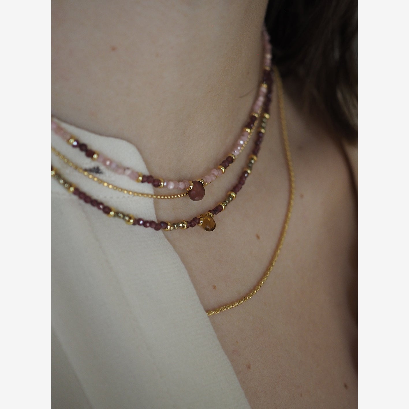 Collana Monogocciolina Granato
