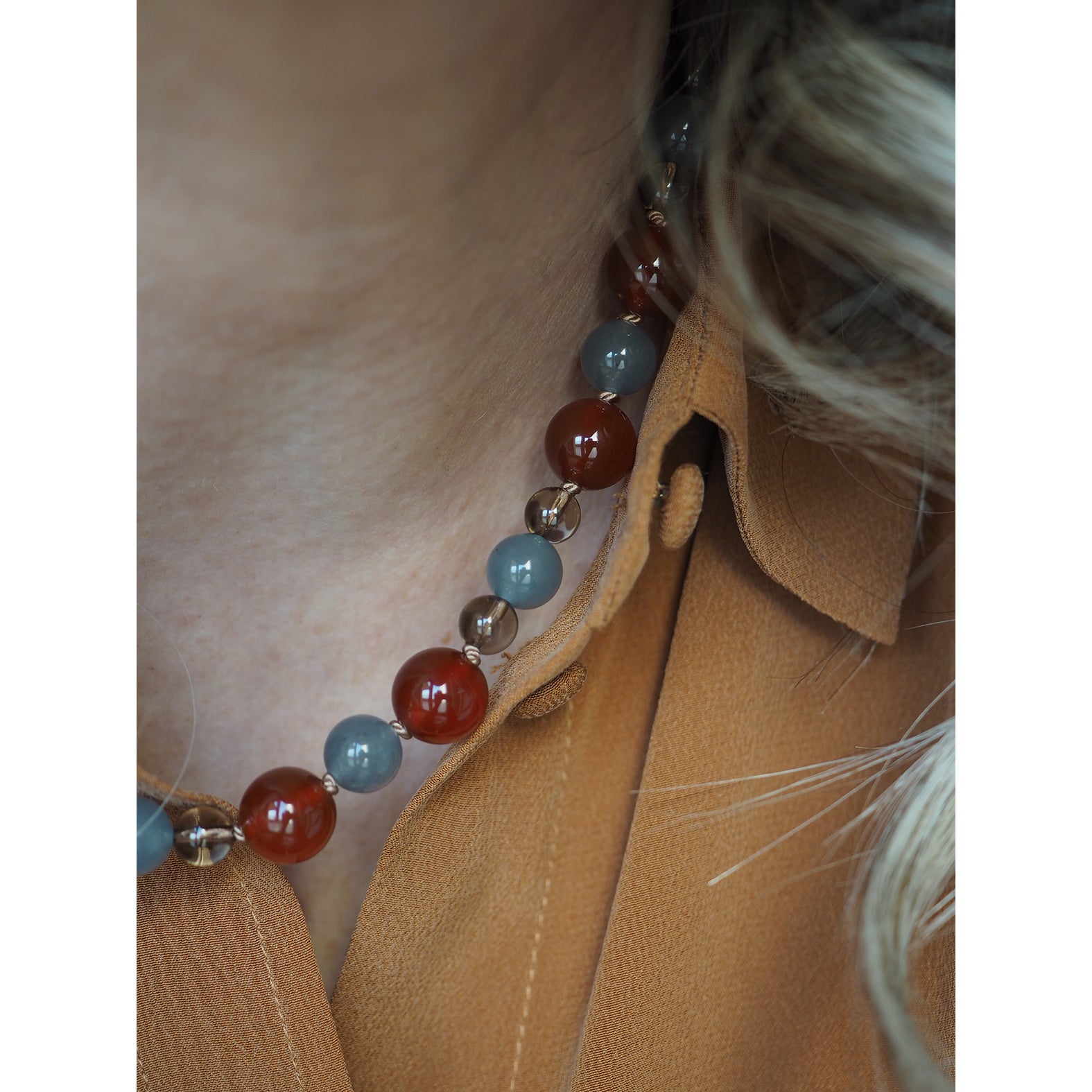 Collana Nodini Corniola Avventurina