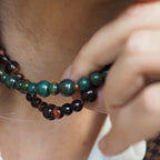 Collana Mini Nodini Occhio di tigre Rosso