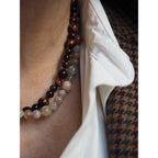 Collana Mini Nodini Occhio di tigre Rosso
