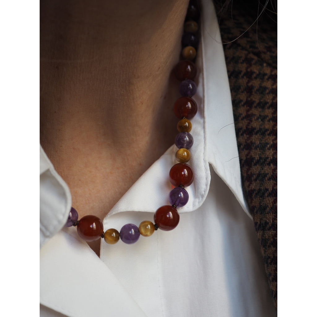 Collana Nodini Corniola Ametista