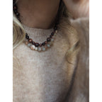 Collana Mini Nodini Occhio di tigre Rosso
