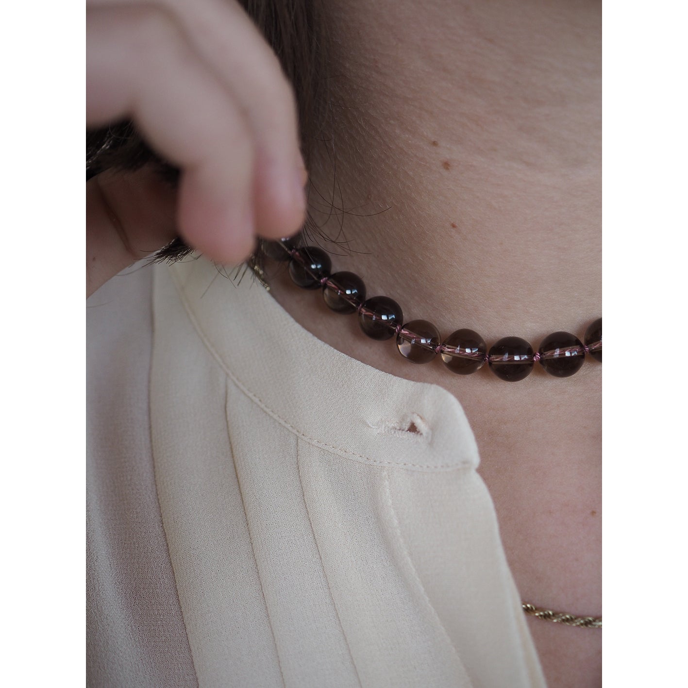 Collana Nodini Quarzo fumè