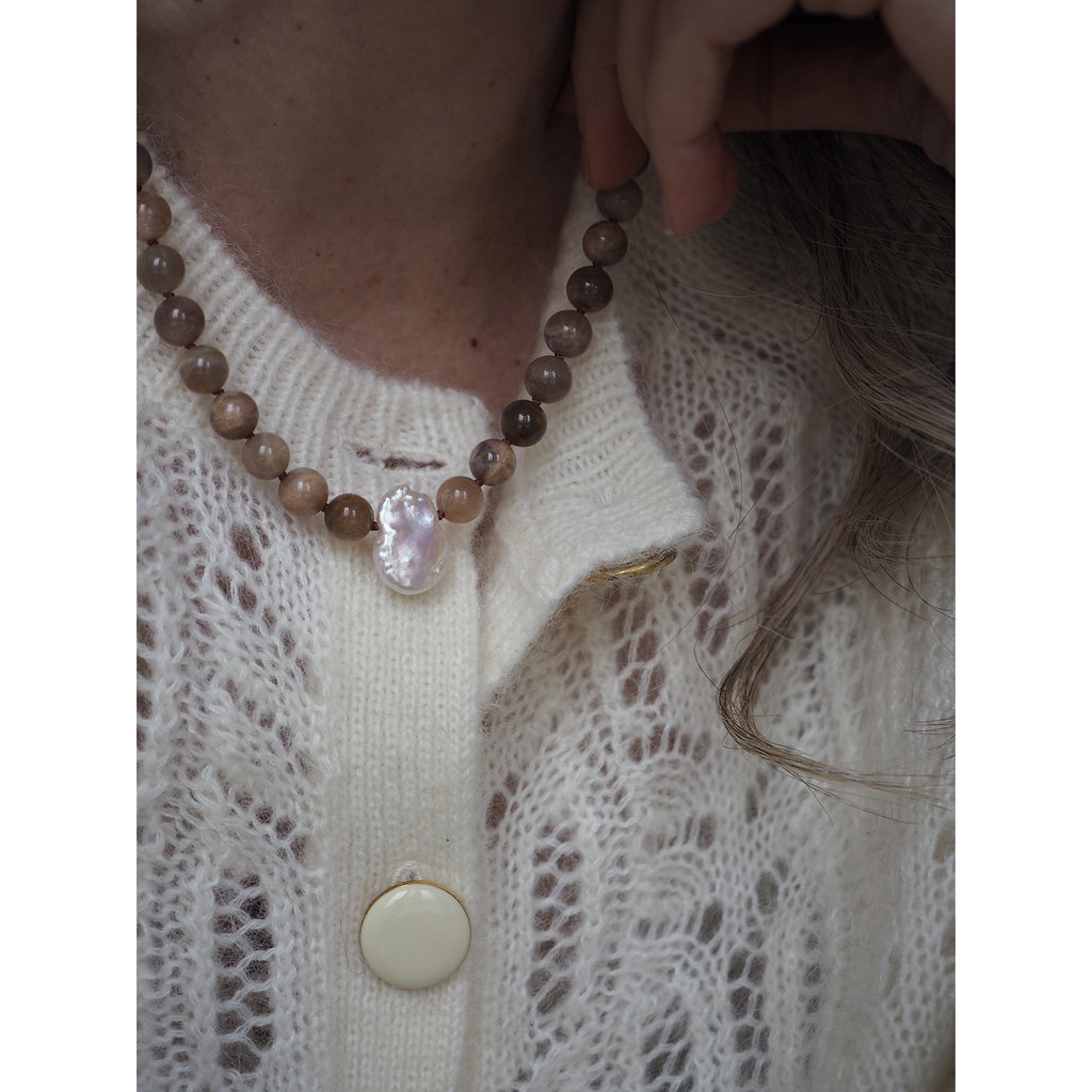 Collana Nodini Perla e Luna