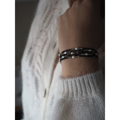 Bracciale multifilo spinello perle