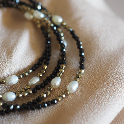 Bracciale multifilo spinello perle